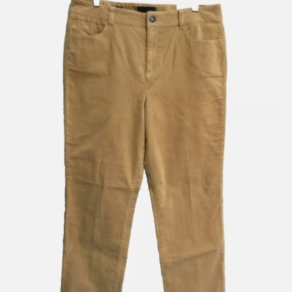 Talbots Women Siz 14 HERITAGE Corduroy Pants Jeans Mustard Gold Straight Leg NWT - Picture 1 of 8